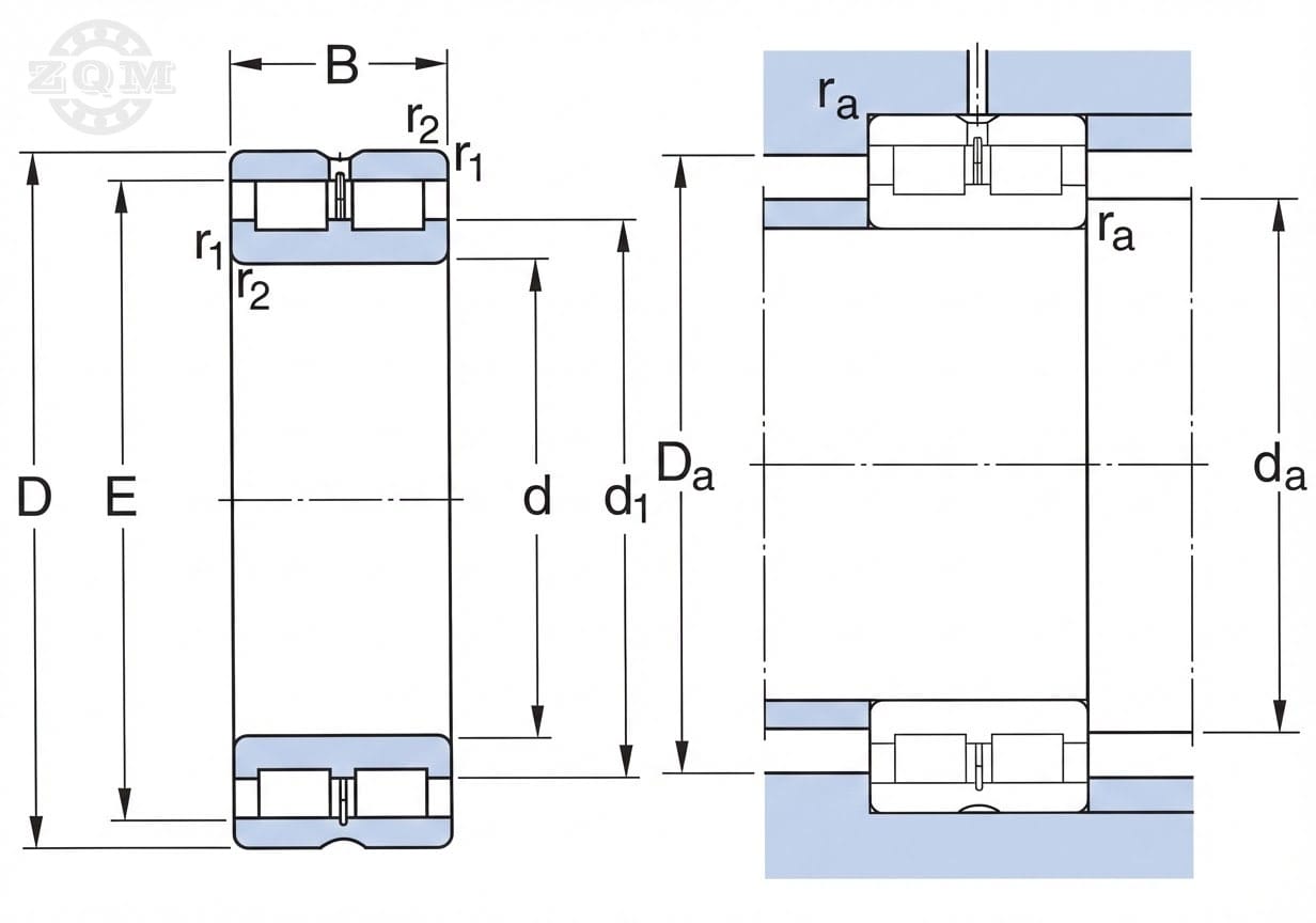 FCD5678275 Four-row Cylindrical Roller Bearing Technical Drawing